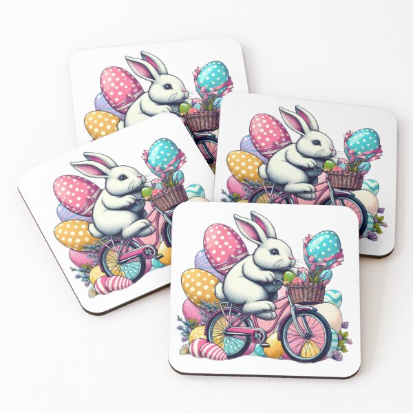 Item preview, rabbit rides a bike  Easter Funny animals designed and sold by Expressions-Sel.
