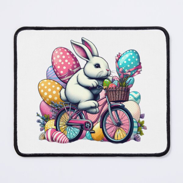 Item preview, rabbit rides a bike  Easter Funny animals designed and sold by Expressions-Sel.