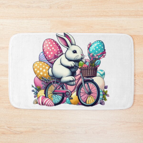 Item preview, rabbit rides a bike  Easter Funny animals designed and sold by Expressions-Sel.