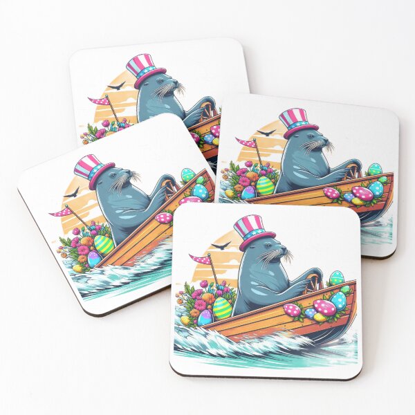 Item preview, sea lion with boat Easter Funny animals designed and sold by Expressions-Sel.