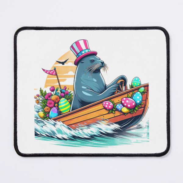 Item preview, sea lion with boat Easter Funny animals designed and sold by Expressions-Sel.