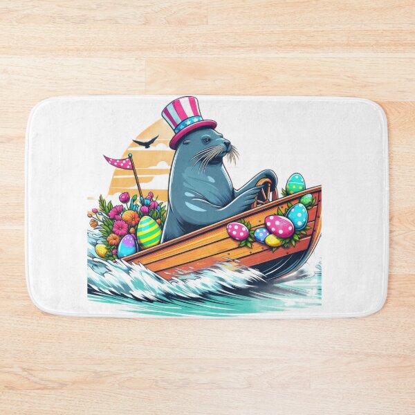 Item preview, sea lion with boat Easter Funny animals designed and sold by Expressions-Sel.