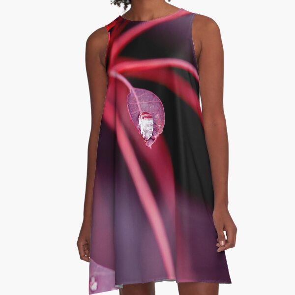 Royal Purple Smoke Bush A-Line Dress