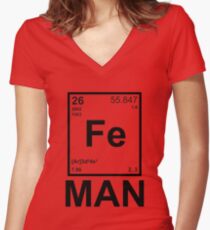 Fe (Iron) Man Women's Fitted V-Neck T-Shirt