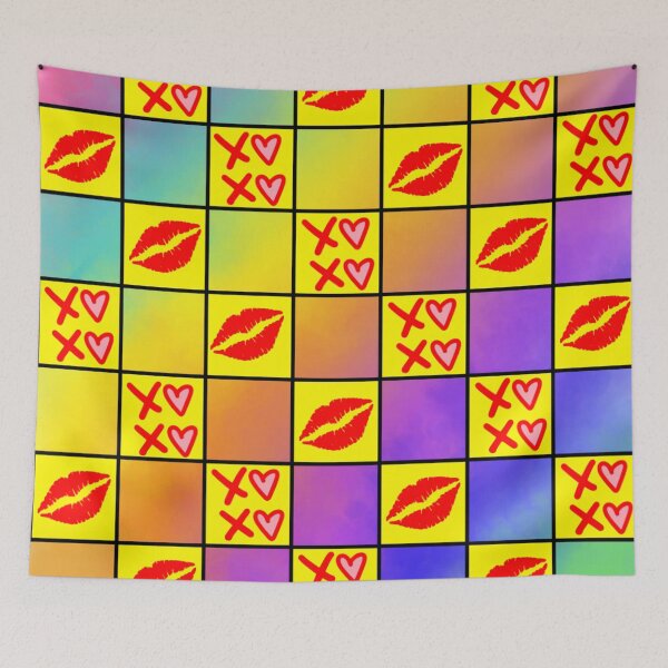 Item preview, Colourful Xoxo Kisses Romantic cute lovers Loveland designed and sold by LUCKYHAPPYFINDS.