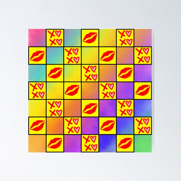 Item preview, Colourful Xoxo Kisses Romantic cute lovers Loveland designed and sold by LUCKYHAPPYFINDS.
