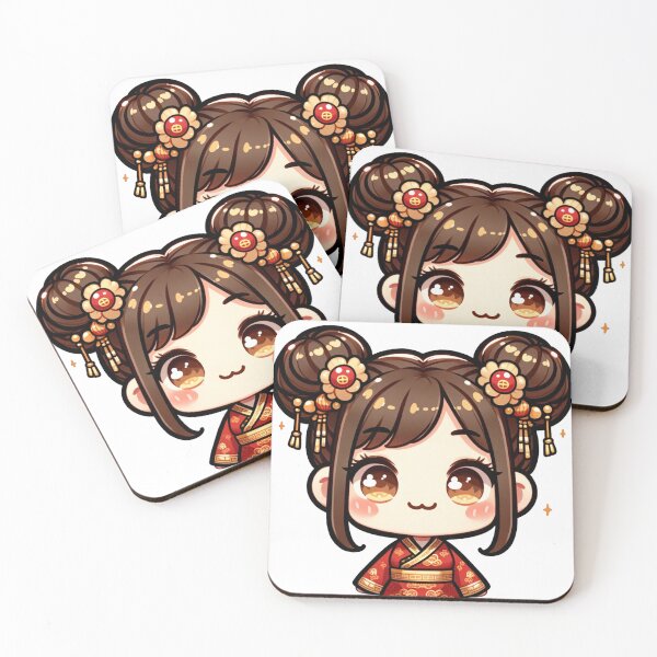 Item preview, Eastern Elegance: Chibi Girl in Traditional Attire designed and sold by TarotDigital.