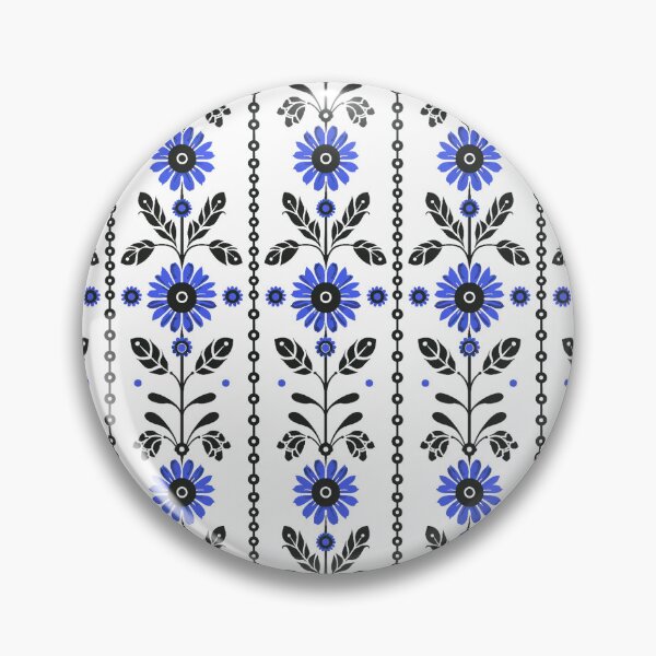 Item preview, FOLK PATTERN 1- BLUE FOLWERS designed and sold by JarredDoll.
