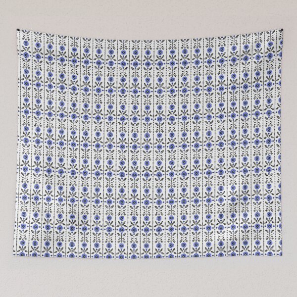Item preview, FOLK PATTERN 1- BLUE FOLWERS designed and sold by JarredDoll.