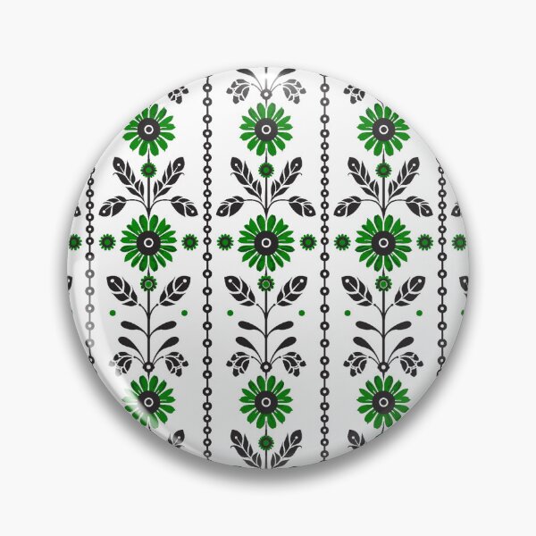 Item preview, FOLK PATTERN 1- GREEN FOLWERS designed and sold by JarredDoll.