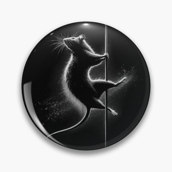 Artikelvorschau, Monochromatischer schwarz-weißer Ratten-Pole-Dancing entworfen und verkauft von TomFrontierArt.