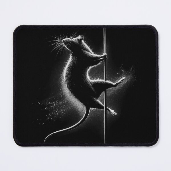 Item preview, Monochromatic Black And White Rat Pole Dancing designed and sold by TomFrontierArt.