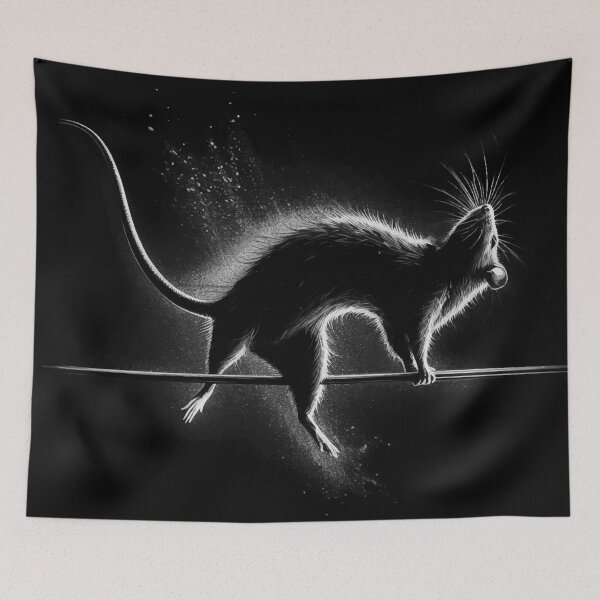 Item preview, Monochromatic Black And White Rat Pole Dancing  designed and sold by TomFrontierArt.