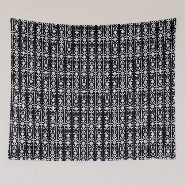 Item preview, PATTERN 1- PURPLE FOLWERS,BLACK BACKGROUND designed and sold by JarredDoll.