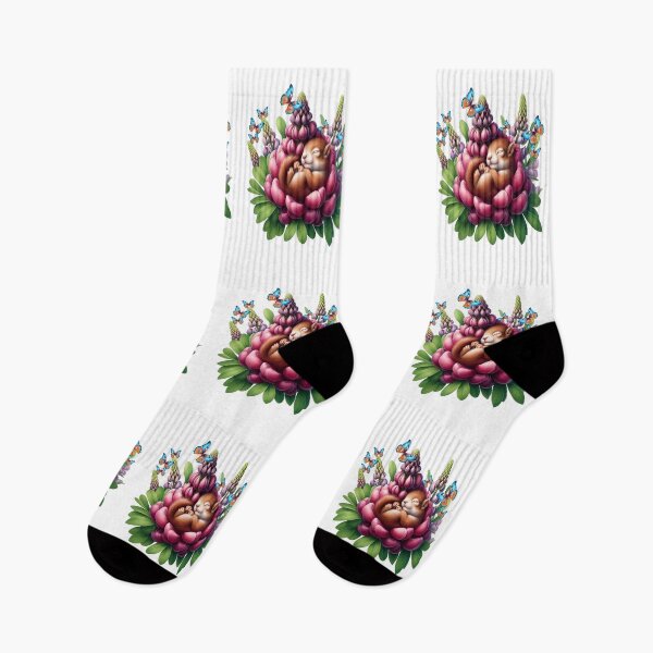 Item preview, Baby squirrel asleep in a flower  designed and sold by LoneAngel.