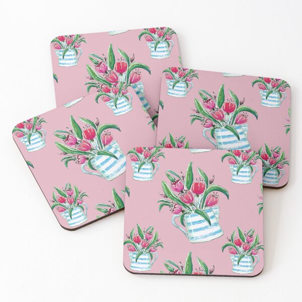 Item preview, Tulips in Jug Apricot BG designed and sold by HanliesArt.
