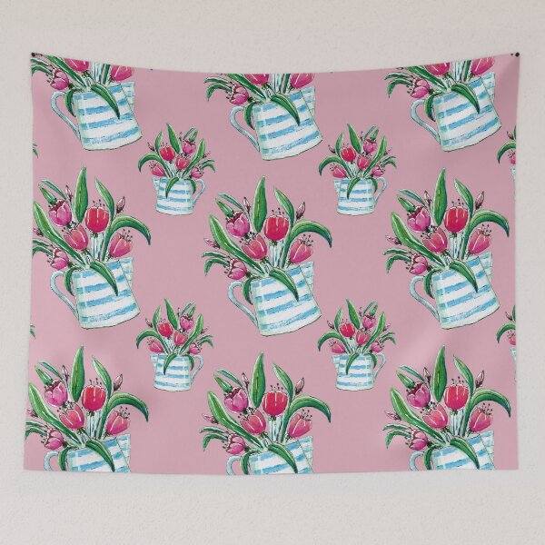 Item preview, Tulips in Jug Apricot BG designed and sold by HanliesArt.