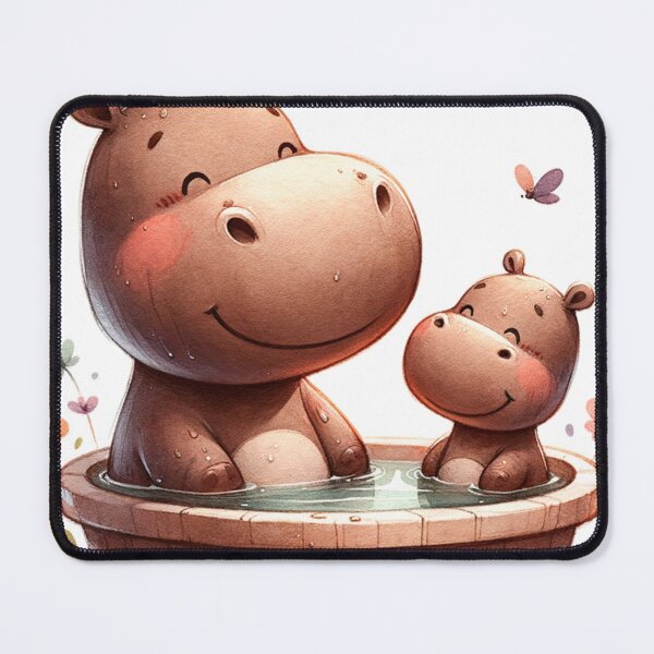 Item preview, Hippo Harmony: Joyful Couple in the Water designed and sold by 0penvimark.