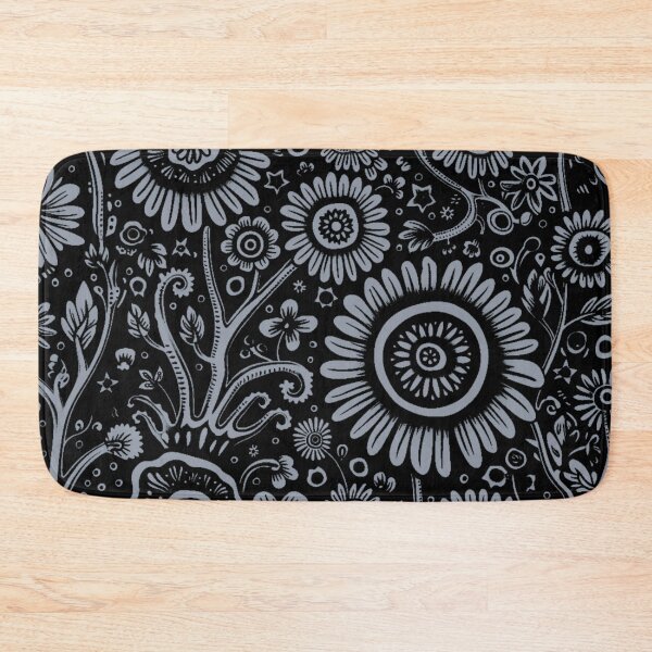 Item preview, PATTERN 2 - GRAY FOLWERS,BLACK BACKGROUND designed and sold by JarredDoll.