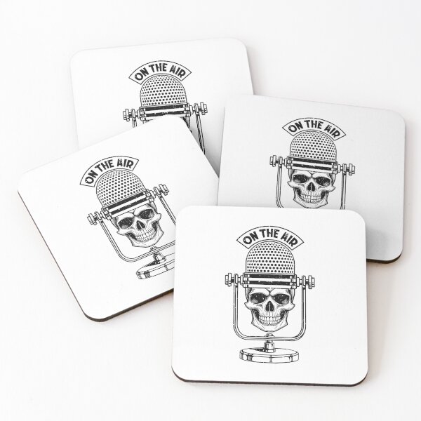 Item preview, On The Air Podcast Microphone Skull True Crime Podcaster designed and sold by GrandeDuc.