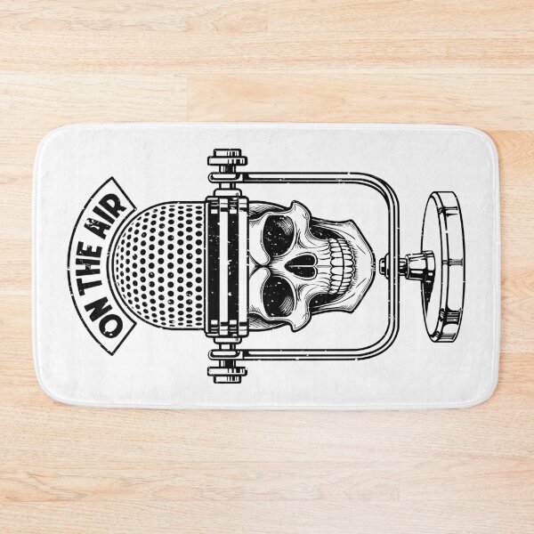 Item preview, On The Air Podcast Microphone Skull True Crime Podcaster designed and sold by GrandeDuc.