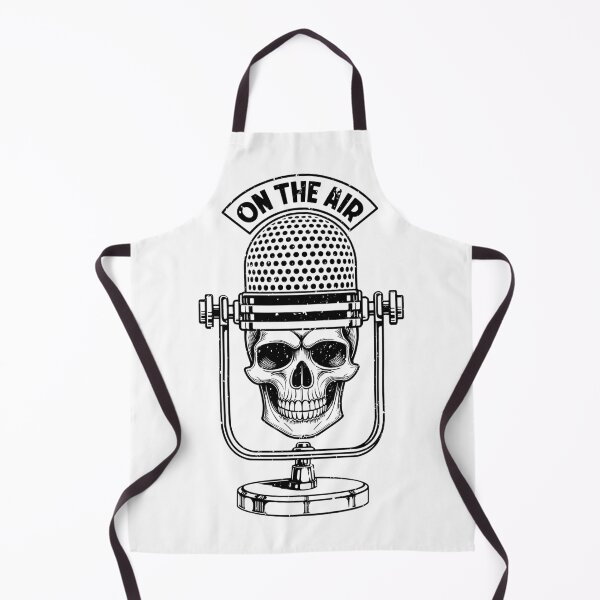 Item preview, On The Air Podcast Microphone Skull True Crime Podcaster designed and sold by GrandeDuc.