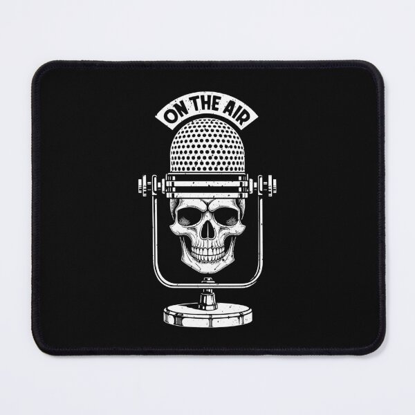 Item preview, On The Air Podcast Microphone Skull True Crime Podcaster designed and sold by GrandeDuc.