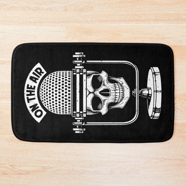 Item preview, On The Air Podcast Microphone Skull True Crime Podcaster designed and sold by GrandeDuc.