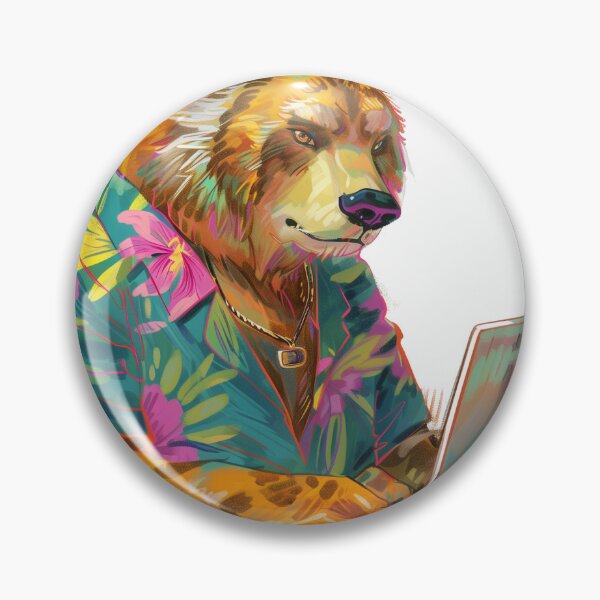 Item preview, Tech-Savvy Bear in Tropical Wear designed and sold by palmyst.