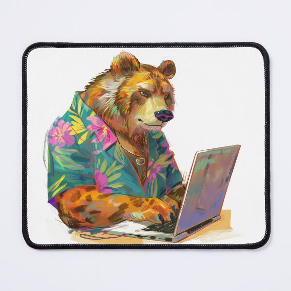 Item preview, Tech-Savvy Bear in Tropical Wear designed and sold by palmyst.
