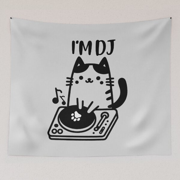 Item preview, Cat DJ Animal Dj designed and sold by VerveVerseBoo.