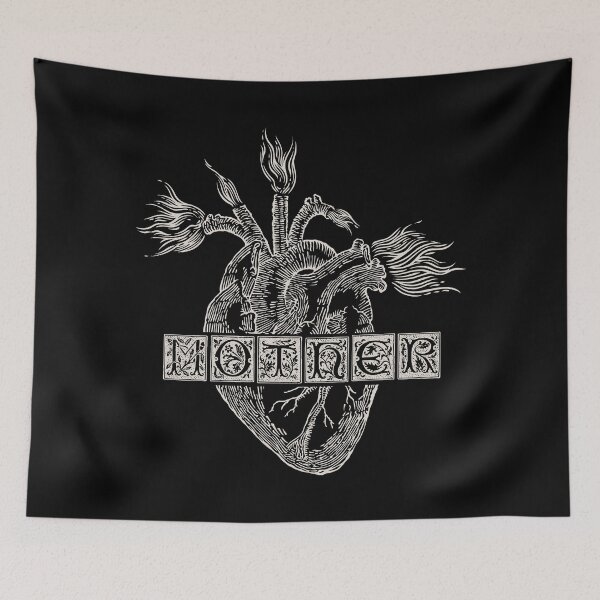 Item preview, Mother movie flaming heart white designed and sold by LapinMagnetik.