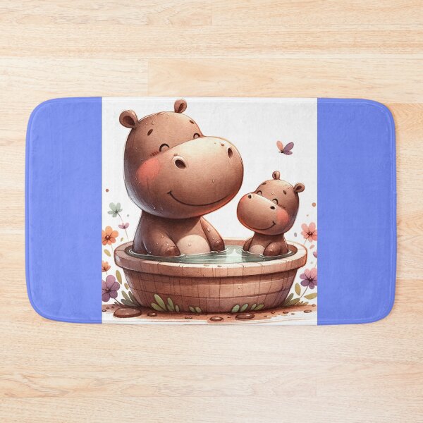 Item preview, Hippo Harmony: Joyful Couple in the Water designed and sold by 0penvimark.
