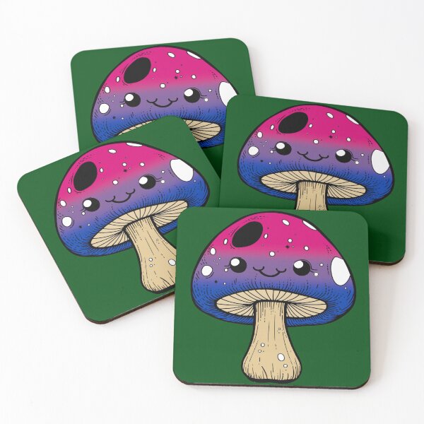 Item preview, Cute Bisexual Pride Flag Mushroom, Kawaii Bisexual Mushroom Design designed and sold by Travelslightly.