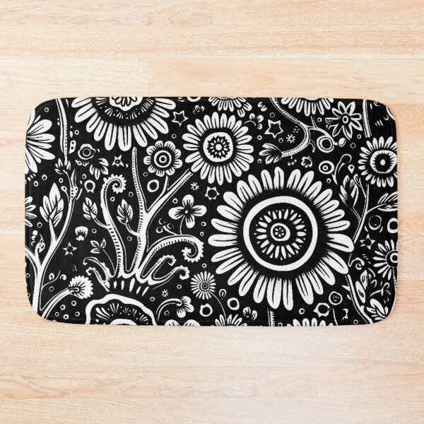Item preview, PATTERN 2 - WHITE FOLWERS,BLACK BACKGROUND designed and sold by JarredDoll.