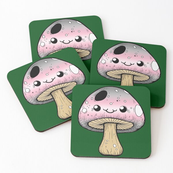 Item preview, Cute Demigirl Pride Flag Mushroom, Kawaii Demigirl Mushroom Design designed and sold by Travelslightly.
