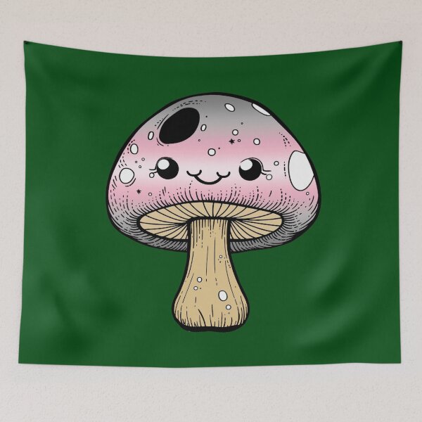Item preview, Cute Demigirl Pride Flag Mushroom, Kawaii Demigirl Mushroom Design designed and sold by Travelslightly.