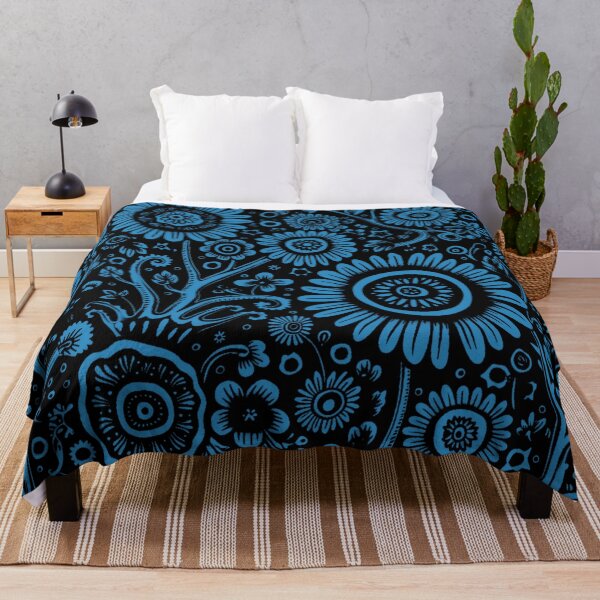 Item preview, PATTERN 2 - BLUE FOLWERS,BLACK BACKGROUND designed and sold by JarredDoll.
