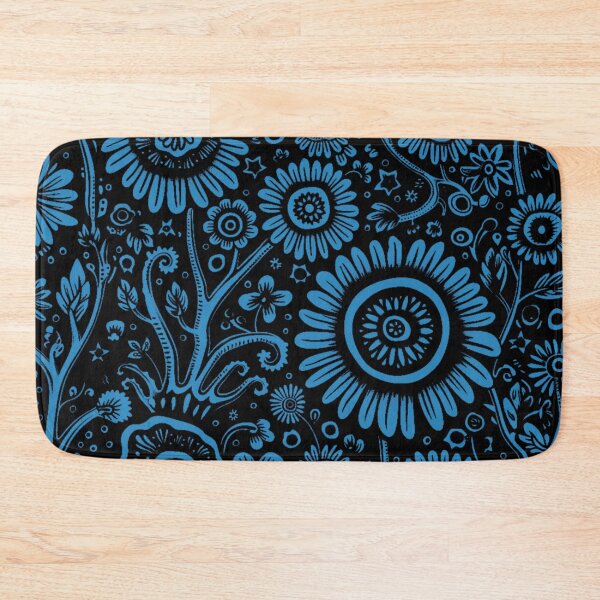 Item preview, PATTERN 2 - BLUE FOLWERS,BLACK BACKGROUND designed and sold by JarredDoll.