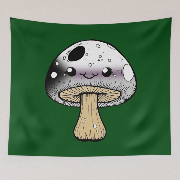 Item preview, Cute Demisexual Pride Flag Mushroom, Kawaii Demisexual Mushroom Design designed and sold by Travelslightly.
