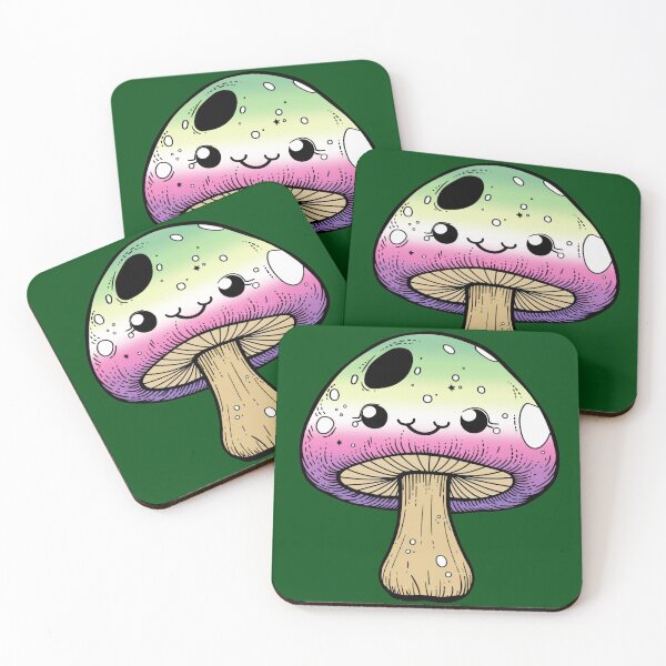 Item preview, Cute Genderfae Pride Flag Mushroom, Kawaii Genderdoe Mushroom Design, fae faer genderfaunet  designed and sold by Travelslightly.