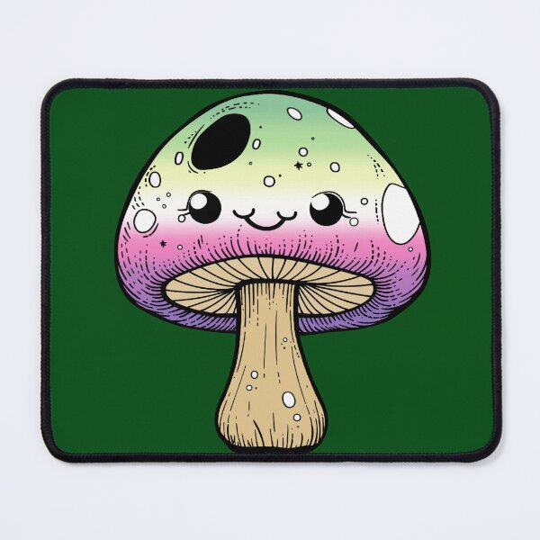 Item preview, Cute Genderfae Pride Flag Mushroom, Kawaii Genderdoe Mushroom Design, fae faer genderfaunet  designed and sold by Travelslightly.
