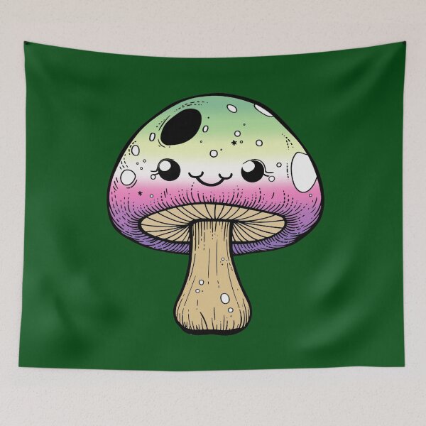 Item preview, Cute Genderfae Pride Flag Mushroom, Kawaii Genderdoe Mushroom Design, fae faer genderfaunet  designed and sold by Travelslightly.