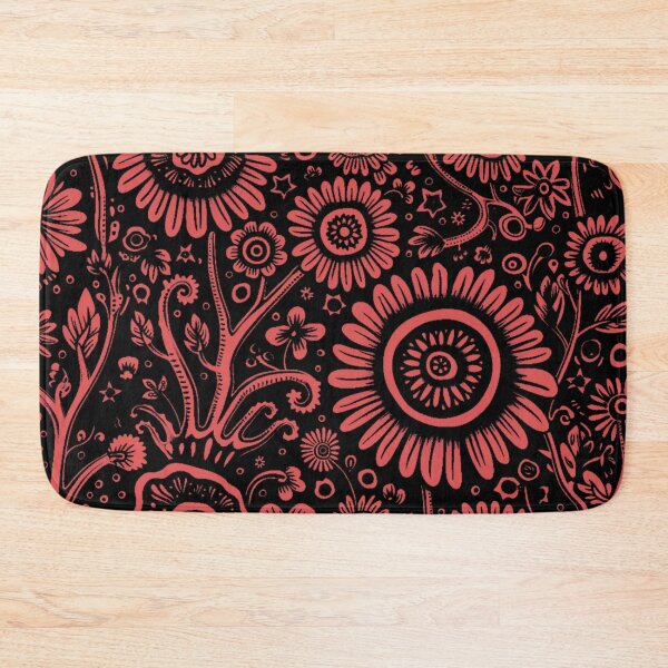 Item preview, PATTERN 2 - RED FOLWERS,BLACK BACKGROUND designed and sold by JarredDoll.
