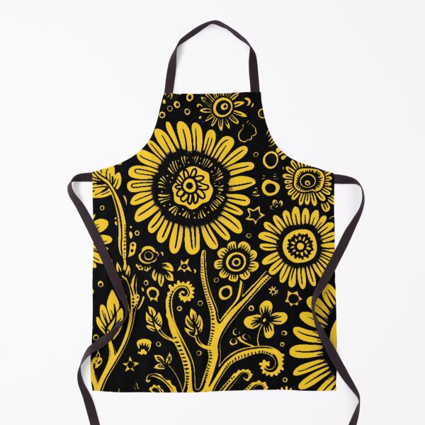 Item preview, PATTERN 2 - YELLOW FOLWERS,BLACK BACKGROUND designed and sold by JarredDoll.