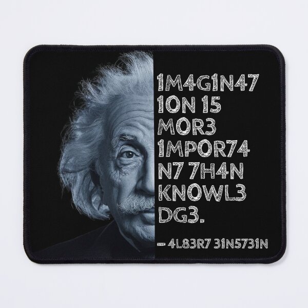 Item preview, Albert Einstein quote: Imagination is more important than knownledge. designed and sold by UrbanStoic.