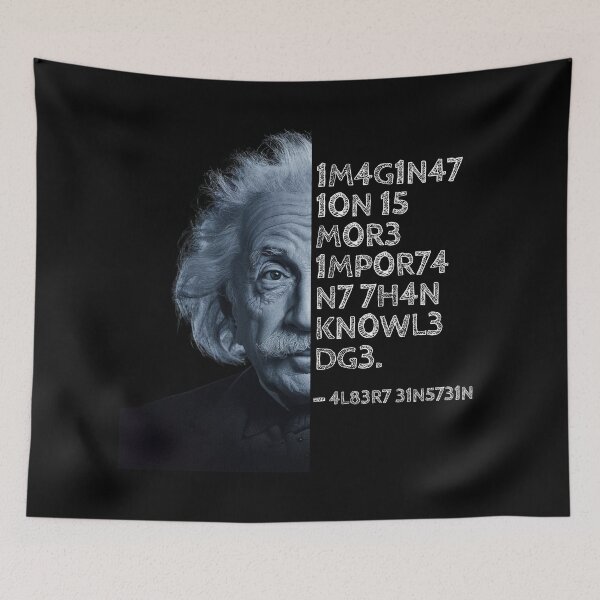 Item preview, Albert Einstein quote: Imagination is more important than knownledge. designed and sold by UrbanStoic.