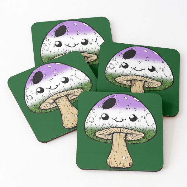 Item preview, Cute Genderqueer Pride Flag Mushroom, Kawaii Genderqueer Mushroom Design designed and sold by Travelslightly.