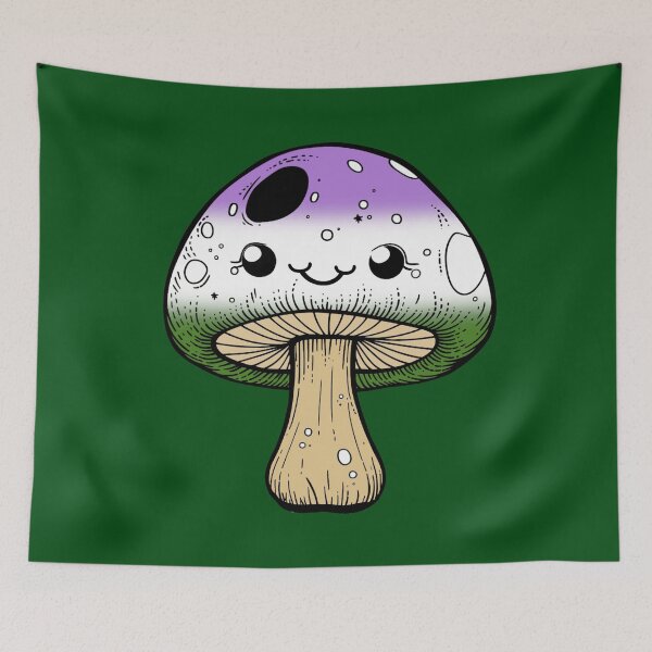 Item preview, Cute Genderqueer Pride Flag Mushroom, Kawaii Genderqueer Mushroom Design designed and sold by Travelslightly.