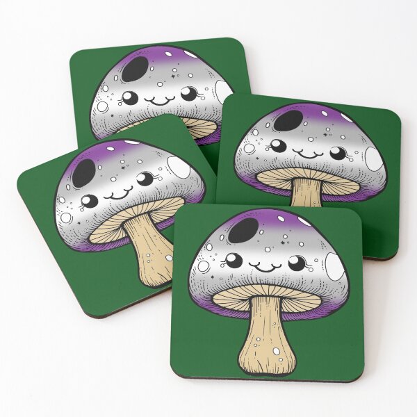 Item preview, Cute Graysexual Pride Flag Mushroom, Kawaii Greysexual Mushroom Design designed and sold by Travelslightly.